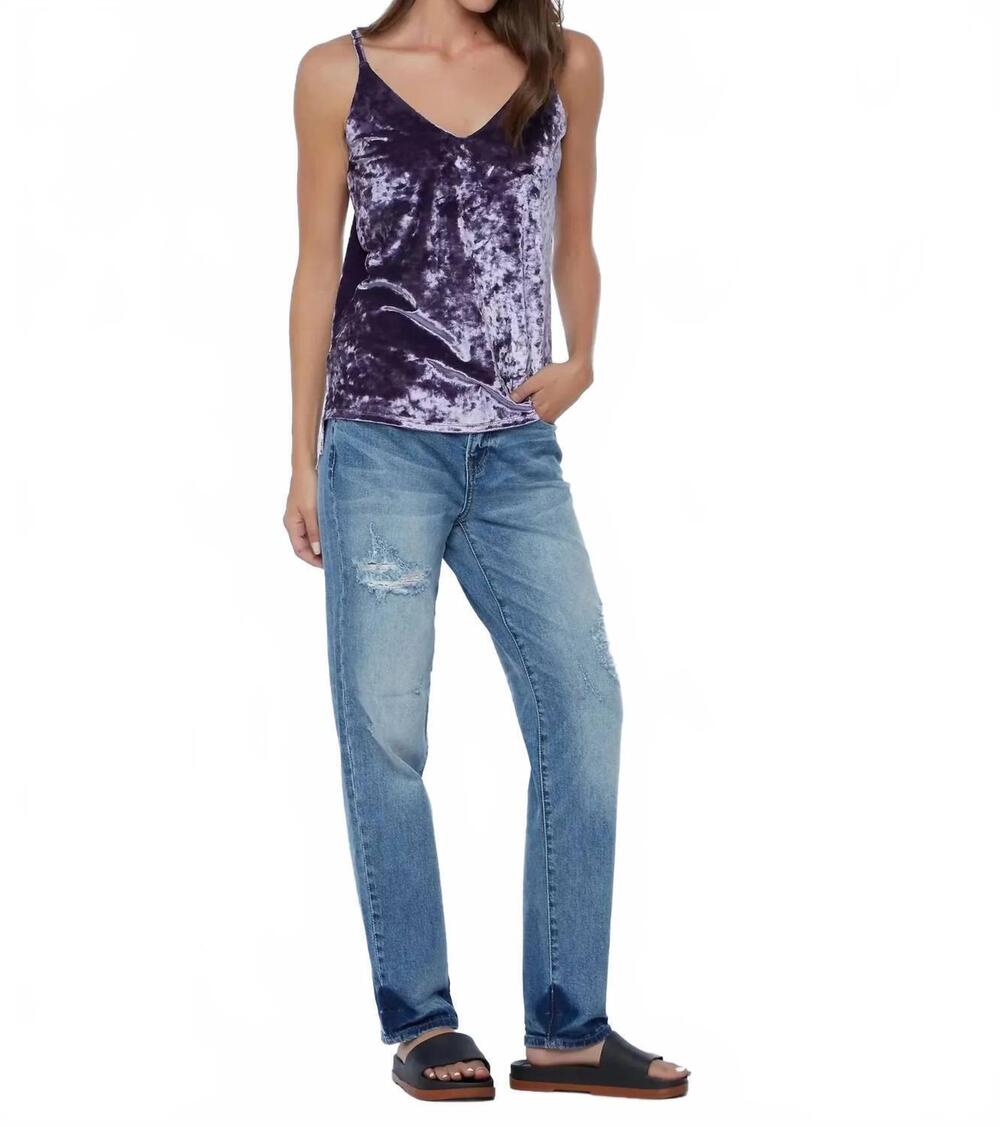 NEW WASH LAB women's spaghetti straps tank top in smoke velvet